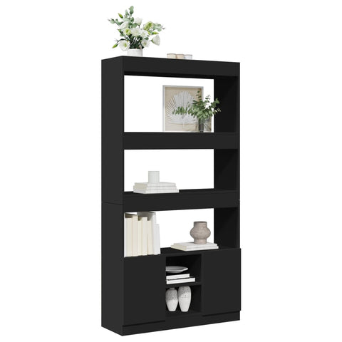 vidaXL Highboard Schwarz 92x33x180 cm Holzwerkstoff