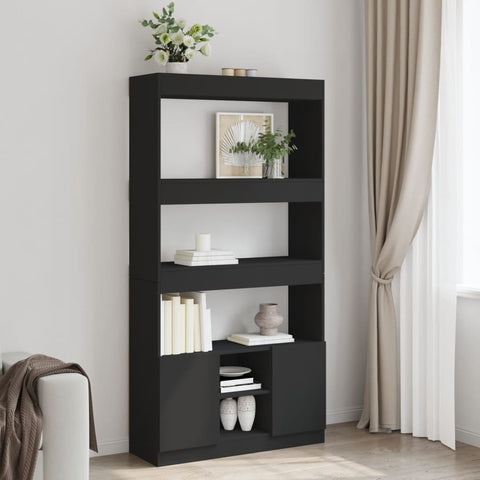 vidaXL Highboard Schwarz 92x33x180 cm Holzwerkstoff