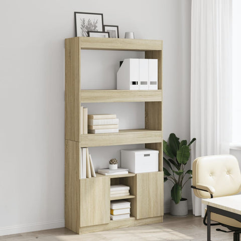 vidaXL Highboard Sonoma-Eiche 92x33x180 cm Holzwerkstoff