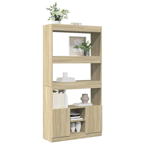 vidaXL Highboard Sonoma-Eiche 92x33x180 cm Holzwerkstoff