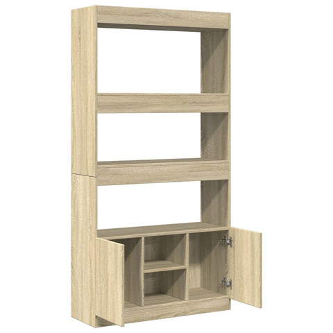 vidaXL Highboard Sonoma-Eiche 92x33x180 cm Holzwerkstoff