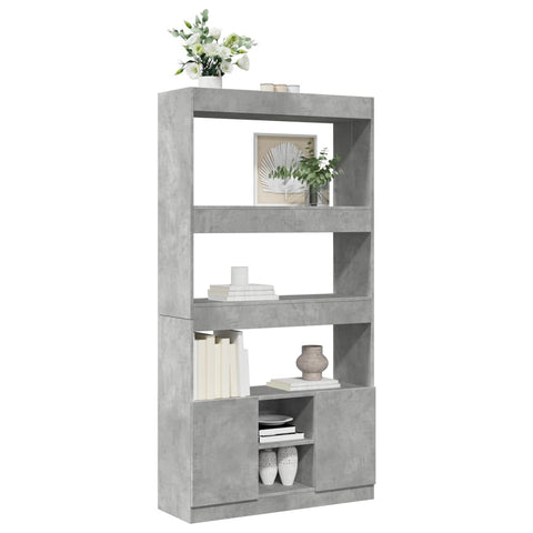 vidaXL Highboard Betongrau 92x33x180 cm Holzwerkstoff