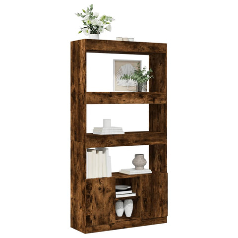 vidaXL Highboard Räuchereiche 92x33x180 cm Holzwerkstoff