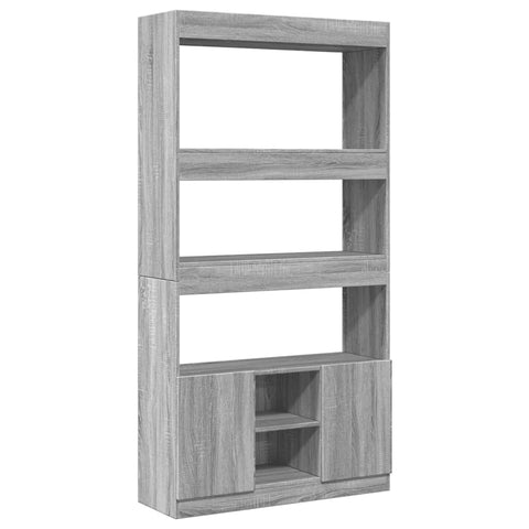 vidaXL Highboard Grau Sonoma 92x33x180 cm Holzwerkstoff