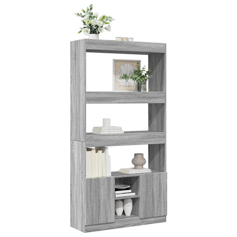 vidaXL Highboard Grau Sonoma 92x33x180 cm Holzwerkstoff