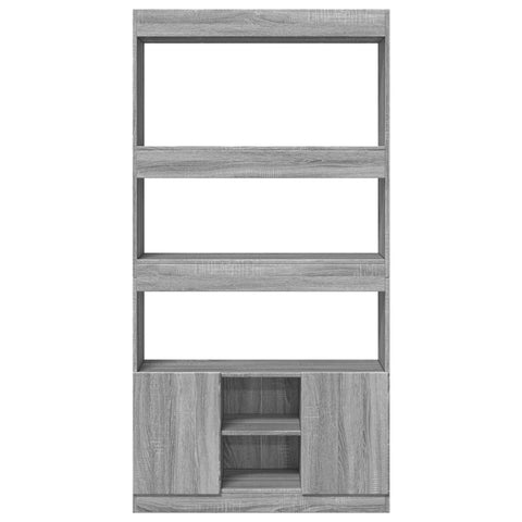 vidaXL Highboard Grau Sonoma 92x33x180 cm Holzwerkstoff