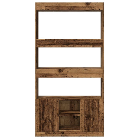 vidaXL Highboard Altholz-Optik 92x33x180 cm Holzwerkstoff