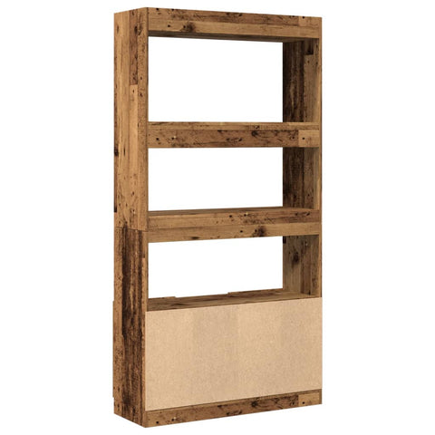 vidaXL Highboard Altholz-Optik 92x33x180 cm Holzwerkstoff