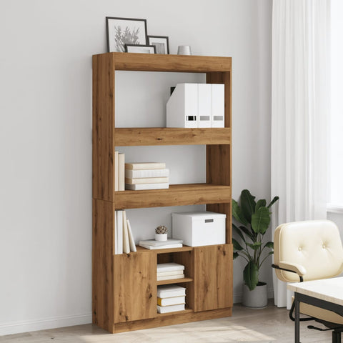 vidaXL Highboard Artisan-Eiche 92x33x180 cm Holzwerkstoff