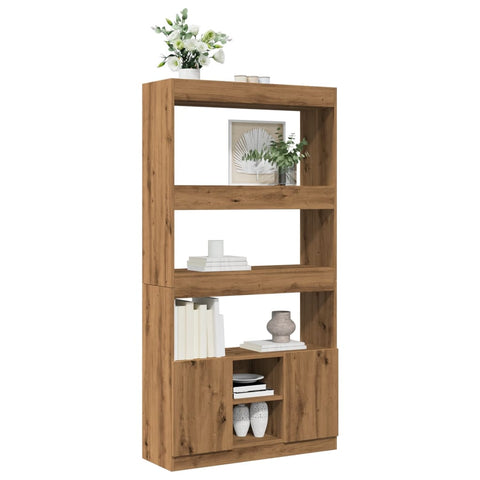 vidaXL Highboard Artisan-Eiche 92x33x180 cm Holzwerkstoff