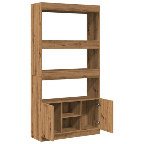 vidaXL Highboard Artisan-Eiche 92x33x180 cm Holzwerkstoff