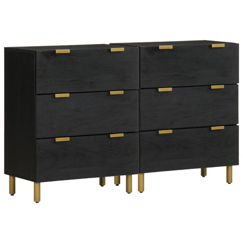 vidaXL Sideboards 2 Stk. Schwarz 60x33x75 cm Holzwerkstoff