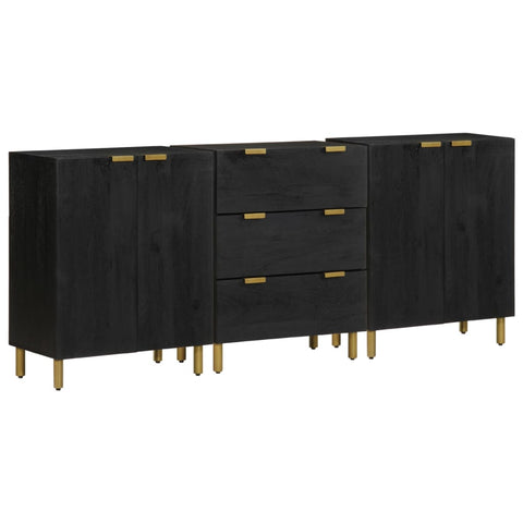 vidaXL 3-tlg. Sideboards Schwarz Holzwerkstoff