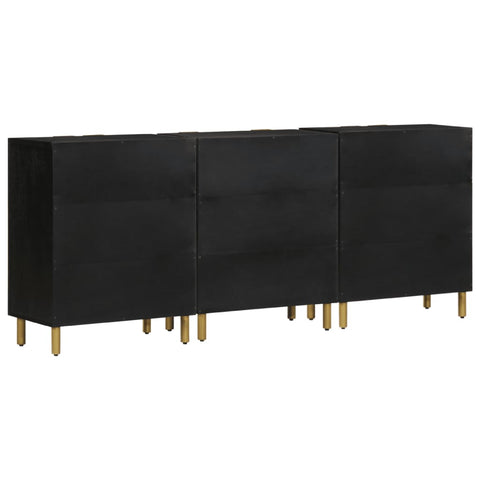 vidaXL 3-tlg. Sideboards Schwarz Holzwerkstoff