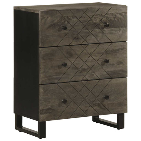 vidaXL Sideboards 2 Stk. Schwarz 60x33x75 cm Massivholz Mango