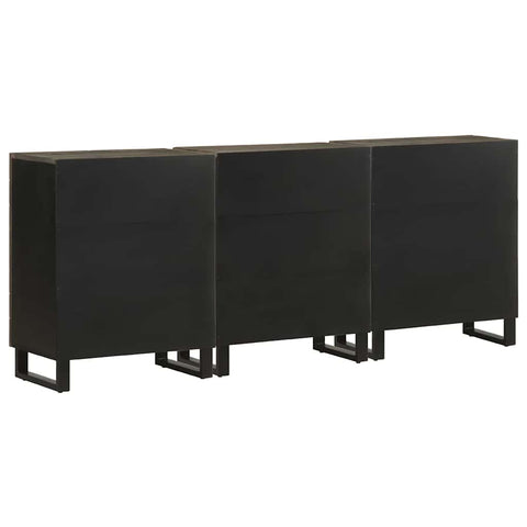 vidaXL 3-tlg. Sideboards Schwarz 60x33x75 cm Massivholz Mango