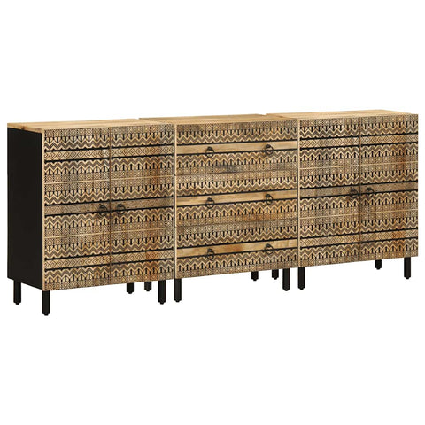 vidaXL Sideboards 3 Stk. Massivholz Mango