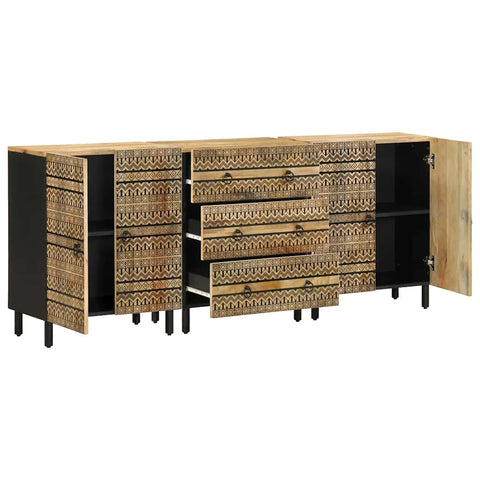 vidaXL Sideboards 3 Stk. Massivholz Mango