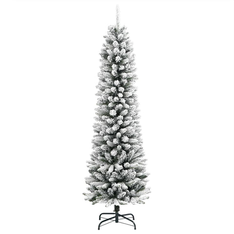 Künstlicher Weihnachtsbaum Schlank mit Schnee 150 cm PVC & PE