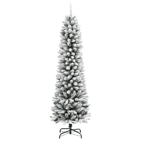 Künstlicher Weihnachtsbaum Schlank mit Schnee 210 cm PVC & PE