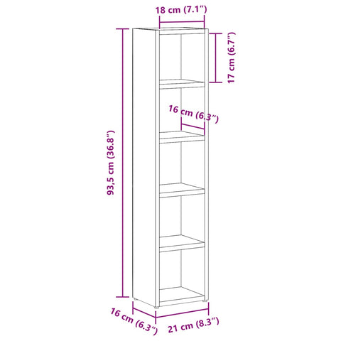 CD-Regale 2 Stk. Altholz-Optik 21x16x93,5 cm Holzwerkstoff