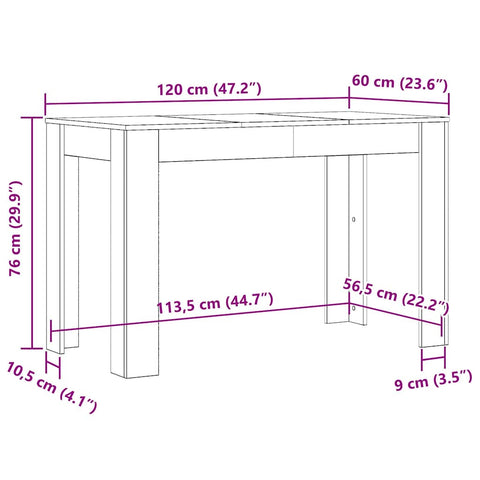 Esstisch Altholz-Optik 120x60x76 cm Holzwerkstoff