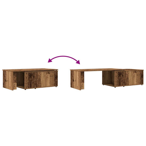 vidaXL Couchtisch Altholz-Optik 150x50x35 cm Holzwerkstoff