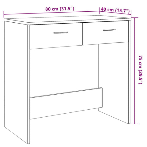 vidaXL Schreibtisch Altholz-Optik 80x40x75 cm Holzwerkstoff