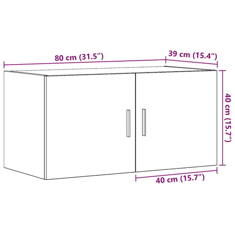 vidaXL Wandschrank Altholz-Optik 80x39x40 cm Holzwerkstoff