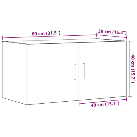 vidaXL Wandschrank Artisan-Eiche 80x39x40 cm Holzwerkstoff