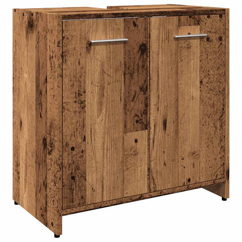 vidaXL Waschbeckenunterschrank Altholz-Optik 60x33x60 cm Holzwerkstoff