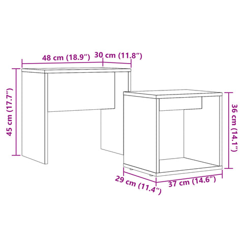 vidaXL Satztische 2 Stk. Altholz-Optik Holzwerkstoff