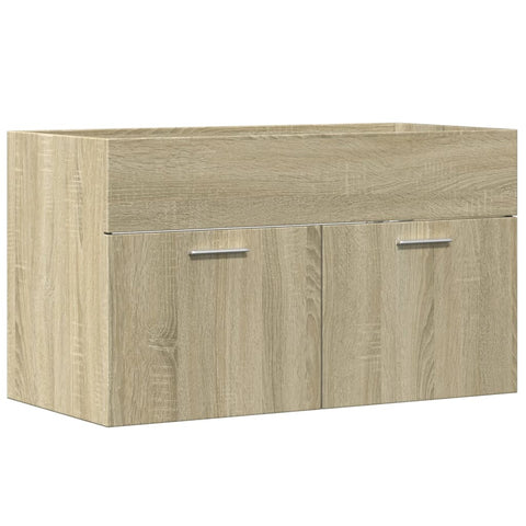 vidaXL Waschbeckenunterschrank Sonoma-Eiche 80x38,5x46cm Holzwerkstoff