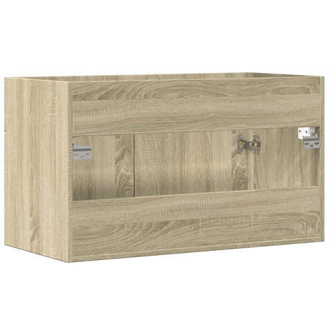 vidaXL Waschbeckenunterschrank Sonoma-Eiche 80x38,5x46cm Holzwerkstoff