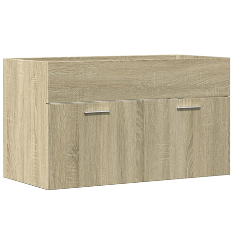 vidaXL Waschbeckenunterschrank Sonoma-Eiche 90x38,5x46 Holzwerkstoff