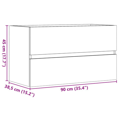 vidaXL Waschbeckenunterschrank Artisan-Eiche 90x38,5x45 Holzwerkstoff