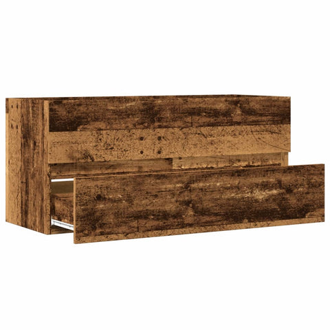 vidaXL Waschbeckenschrank Altholz-Optik 100x38,5x45 cm Holzwerkstoff