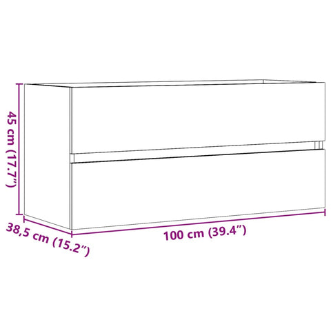 vidaXL Waschbeckenschrank Altholz-Optik 100x38,5x45 cm Holzwerkstoff