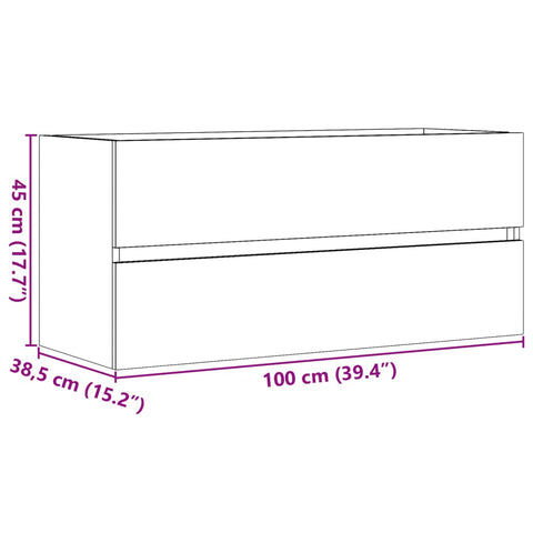 vidaXL Waschbeckenschrank Artisan-Eiche 100x38,5x45 cm Holzwerkstoff