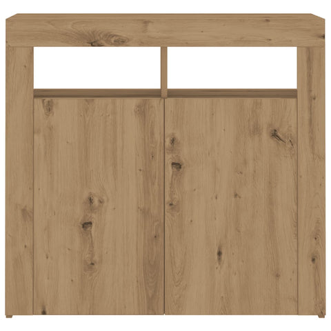 vidaXL Sideboard mit LED-Leuchten Artisan-Eiche 80x35x75 cm