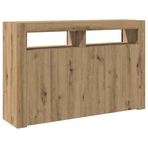 vidaXL Sideboard mit LED-Leuchten Artisan-Eiche 115,5x30x75 cm