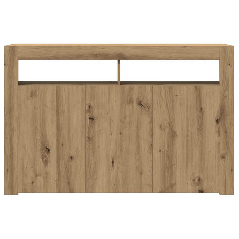 vidaXL Sideboard mit LED-Leuchten Artisan-Eiche 115,5x30x75 cm