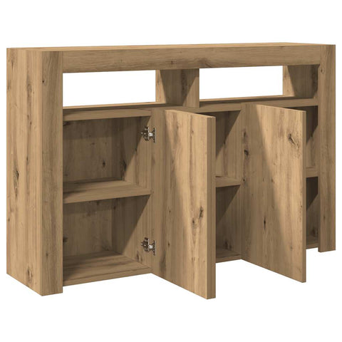 vidaXL Sideboard mit LED-Leuchten Artisan-Eiche 115,5x30x75 cm