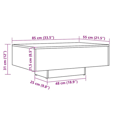 vidaXL Couchtisch Altholz-Optik 85x55x31 cm Holzwerkstoff