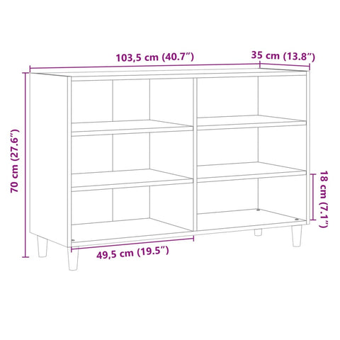 vidaXL Sideboard Altholz-Optik 103,5x35x70 cm Holzwerkstoff