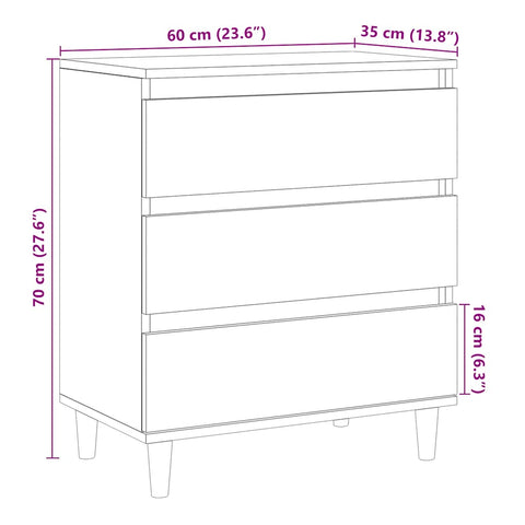 vidaXL Sideboard Altholz-Optik 60x35x70 cm Holzwerkstoff