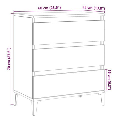 vidaXL Sideboard Artisan-Eiche 60x35x70 cm Holzwerkstoff