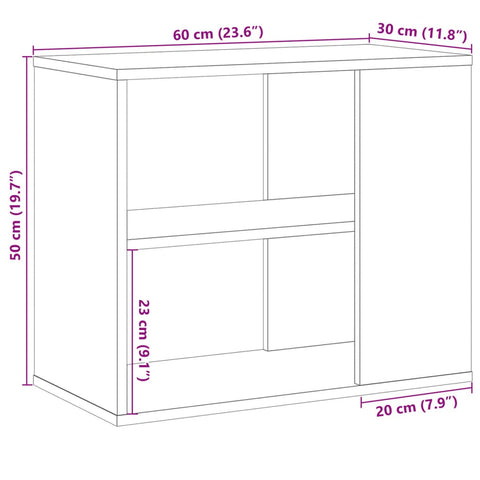 vidaXL Beistellschrank Altholz-Optik 60x30x50 cm Holzwerkstoff