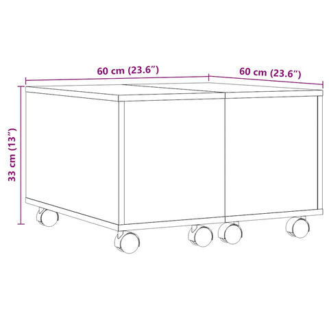 vidaXL Couchtisch Altholz-Optik 60x60x38 cm Holzwerkstoff