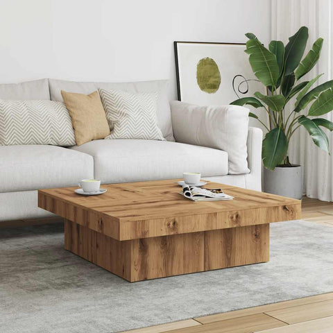 vidaXL Couchtisch Artisan-Eiche 90x90x28 cm Holzwerkstoff